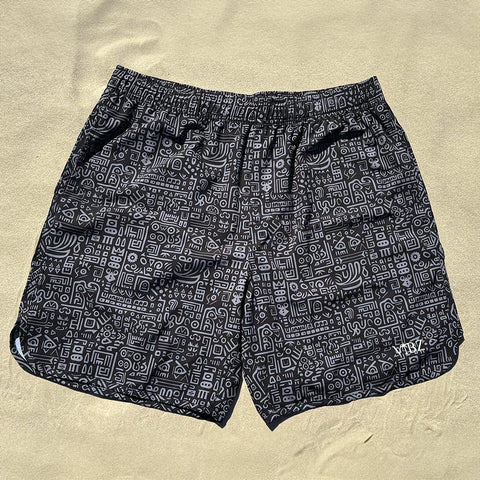 Cross Shorts Black Aztec