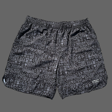 Cross Shorts Black Aztec