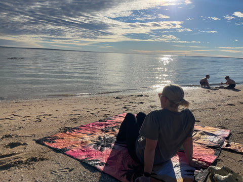 Picnic Blanket Sunset Palm